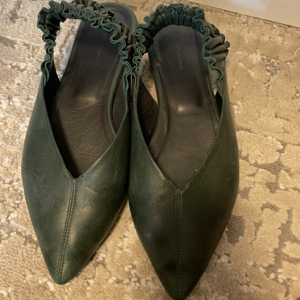 Isabel Marant leather green flat